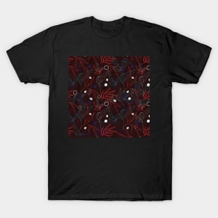 Flower Pattern Dark Theme T-Shirt